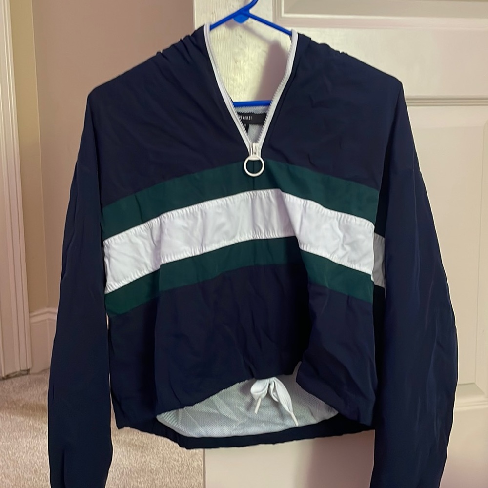 Cropped 3/4 zip hoodie